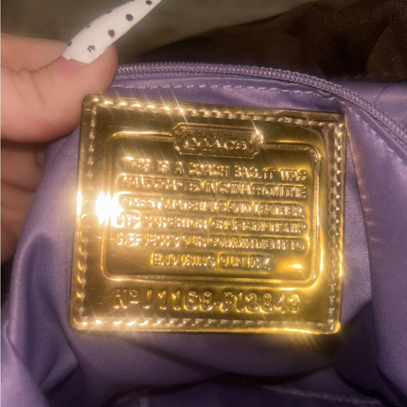 Coach Poppy Glam Tote F13843 Brown Signature Jacquard Shoulder Bag - Picture 2 of 3